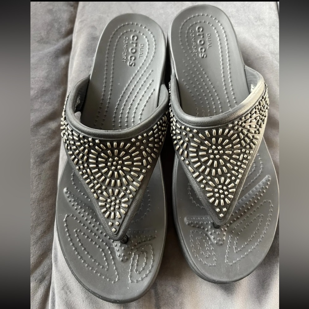 Crocs Sandals Embellished Thongs